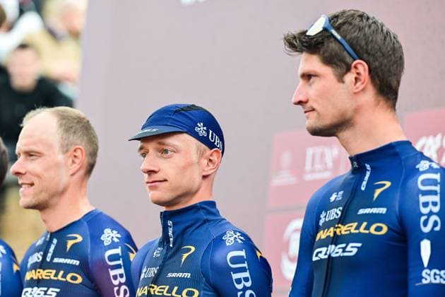 Belgian Quinten Hermans of Pinarello Q36.5 Pro Cycling Team pictured during the team presentations ahead of the Strade Bianche one day cycling race from and to Siena, Italy, Friday 06 March 2026. DIRKxWAEM  x166661222x