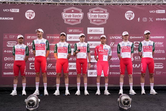 TEAM POLTI VISIT MALTA during the team presentation of the Strade Bianche e Strade Bianche Women cycling race in Siena, Tuscany - Italy - Friday, March 6, 2026. - cycling  Copyright: xFabioxFerrari LaPressex
