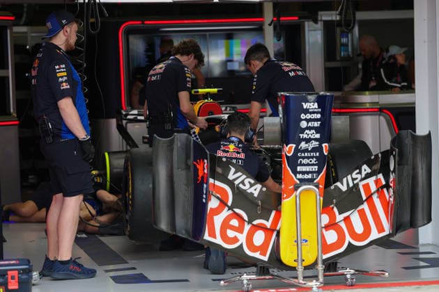 RedBull pit during the Free Practices of Qatar Airways Australian Grand Prix of Formula One at the Albert Park Circuit in Melbourne on Australia on March 06, 2026 in Melbourne, Australia. (Photo by Philippe Nanchino Eurasia Images) Melbourne Albert Park Circuit Australia