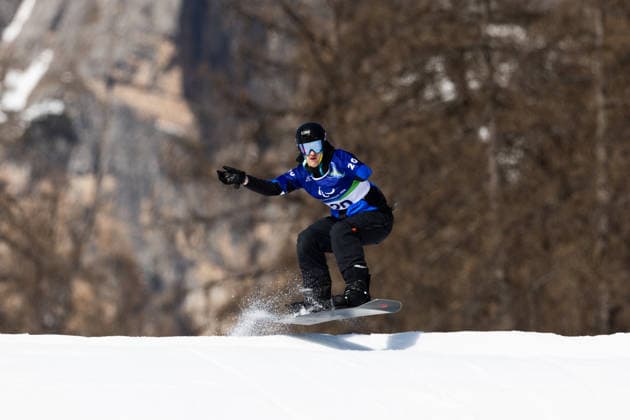 Snowboard Training - Milano Cortina 2026 Winter Olympics: Day - 2 In Cortina D ampezzo, Italy, on March 6, 2026, men and women para snowboard cross train at Cortina Para Snowboard Park. KHILCHENKO Vladyslav (UKR) participates. Cortina d Ampezzo Italy  Copyright: xMauroxUjettox originalFilename:ujetto-menandwo260306_np9Gg.jpg