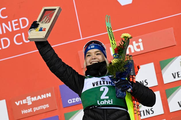 Sport Bilder des Tages LKS 20260306 Minja Korhonen of Finland celebrates winning the women s 5km Individual Gundersen of Nordic Combined at the FIS Nordic World Cup Lahti Ski Games in Lahti, Finland, on March 6, 2026. - EMMI KORHONEN Lahti Finland O_aiNB9qhLM  Copyright: xEmmixKorhonenx O_aiNB9qhLM