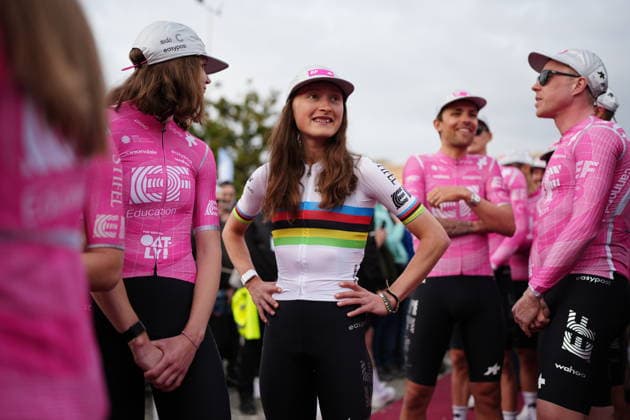EF EDUCATION - OATLY EF EDUCATION - EASYPOSTduring the team presentation of the Strade Bianche e Strade Bianche Women cycling race in Siena - Tuscany - Italy - Friday, March 6 2026. - cycling  Copyright: xPaolone xLaPressex