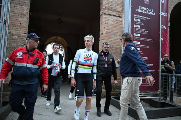 06-03-2026 Presentazione Squadre Strade Bianche 2026; 2026, Uae Emirates - Xrg; Pogacar, Tadej; Siena; 