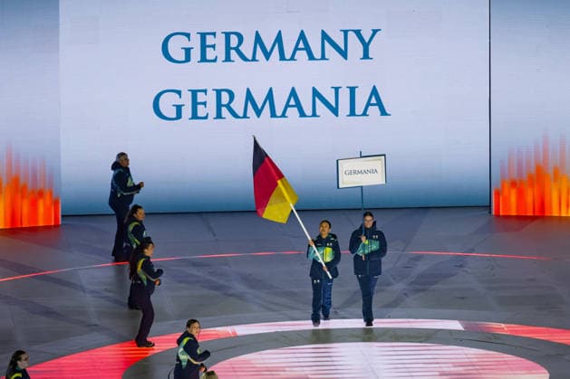 Opening Ceremony - Millano Cortina 2026 Winter Paralympics: Day 0 Opening Ceremony - Milano Cortina 2026 Winter Paralympics: Day 0 Verona VERONA, ITALY - MARCH 6: Opening Ceremony Verona Olympic Arena German flag is coming into the Verona Olympic Arena Impression of the Opening Ceremony on day zero of the Milano Cortina 2026 Winter Paralympics at Verona Arena on March 6, 2026 in Verona, Italy (Photo by RALF KUCKUCK) Copyright 2026 Ralf Kuckuck