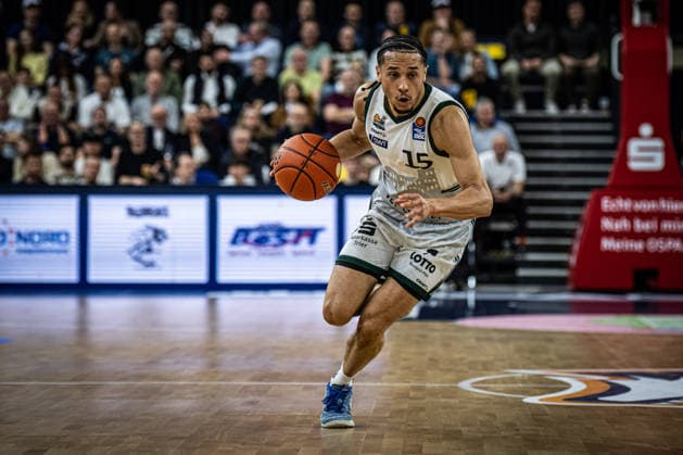 Rostock, Deutschland 06. März 2026: 1.BBL 2025 2026 Rostock Seawolves gegen VET-CONCEPT Gladiators Trier Im Bild: Jordan Roland (VET-CONCEPT Gladiators Trier) Copyright: xFotostandx xVoelkerx