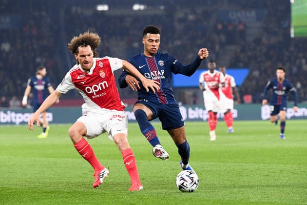 Paris Saint-Germain FC v AS Monaco FC - Ligue 1 McDonald s 2025 2026 25 Wout FAES (asm) - 14 Desire DOUE (psg) during the Ligue 1 McDonald s match between Paris and Monaco FC at Parc des Princes on March 6, 2026 in Paris, France. Paris France  Copyright: xFEPx 776348316