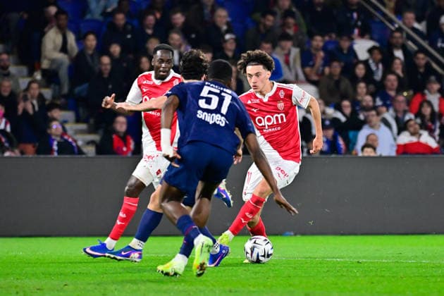 FOOTBALL : PSG vs Monaco - Ligue 1 - 06 03 2026 Maghnes Akliouche of Monaco during the Ligue 1 match between Paris Saint Germain and AS Monaco at Parc des Princes on March 06, 2026 in Paris, France. ( Photo by Federico Pestellini PsnewZ ) - ParisFrance  Copyright: xFedericoxPestelinix