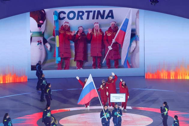 Russia Delegation (RUS), MARCH 6, 2026 : Milano Cortina 2026 Paralympic Winter games, Winterspiele,Spiele, Summer games Opening Ceremony at Verona Olympic Arena in Verona, Italy. Noxthirdxpartyxsales  aflo_322434534