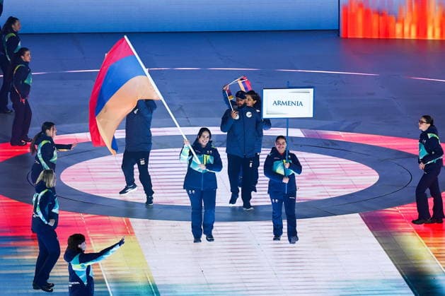 ITALY, VERONA - MARCH 6, 2026: Armenia s national team, Nationalteam during the opening ceremony of 2026 Paralympic Winter games, Winterspiele,Spiele, Summer games at the Verona Arena. Mikhail Tereshchenko TASS  89666462