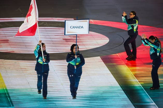 ITALY, VERONA - MARCH 6, 2026: Canada s national team, Nationalteam during the opening ceremony of 2026 Paralympic Winter games, Winterspiele,Spiele, Summer games at the Verona Arena. Mikhail Tereshchenko TASS  89667364