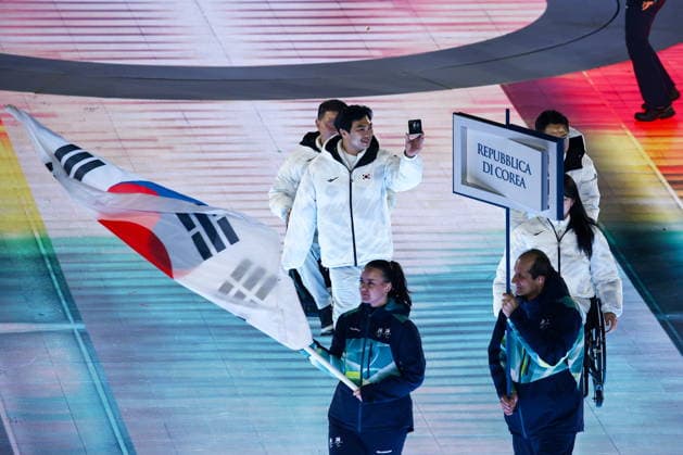 ITALY, VERONA - MARCH 6, 2026: South Korea s national team, Nationalteam during the opening ceremony of 2026 Paralympic Winter games, Winterspiele,Spiele, Summer games at the Verona Arena. Mikhail Tereshchenko TASS  89667416