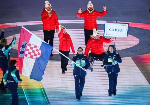 ITALY, VERONA - MARCH 6, 2026: Croatia s national team, Nationalteam during the opening ceremony of 2026 Paralympic Winter games, Winterspiele,Spiele, Summer games at the Verona Arena. Mikhail Tereshchenko TASS  89667421