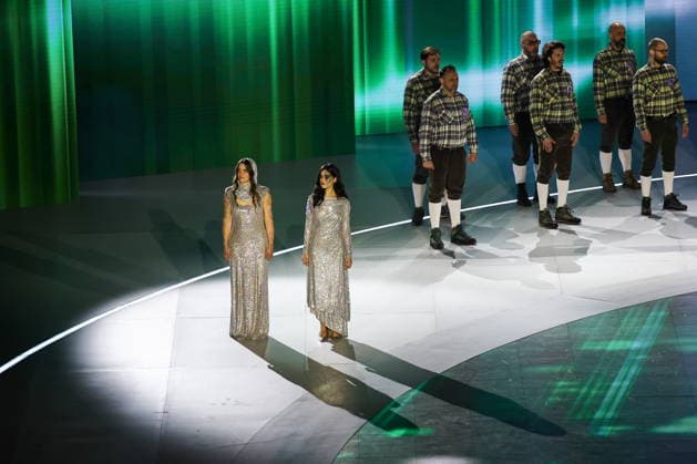 ITALY, VERONA - MARCH 6, 2026: Italian Paralympic athlete Veronica Yoko Plebani and model Carlotta Bertotti (L-R front) during the opening ceremony of 2026 Paralympic Winter games, Winterspiele,Spiele, Summer games at the Verona Arena 2026 Paralympic Winter Games: Opening Ceremony  - ZUMAt113 20260306_zaa_t113_444 Copyright: xMikhailxTereshchenkox