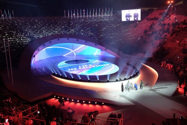 Milano Cortina 2026 Paralympic Winter games, Winterspiele,Spiele, Summer games Opening Ceremony The XIV Edition of the Paralympic Winter Games, the Opening Ceremony of the Milano Cortina 2026 Paralympic Winter Games, takes place at Verona Olympic Arena in Verona, Italy, on March 6, 2026. Verona Italy Italy  Copyright: xRobertoxTommasinix originalFilename:tommasini-milanoco260306_npEjQ.jpg