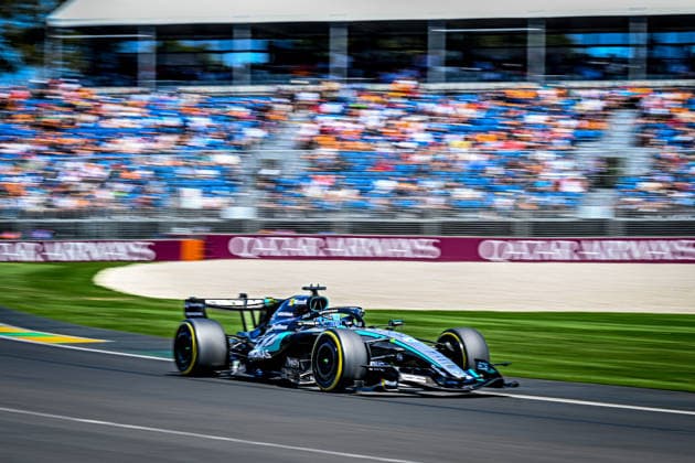 Formula One GP Melbourne Australia. Friday, March 06, 2026 George Russell 63, Mercedes-AMG Petronas F1 Team; Formula One GP Melbourne Australia. Friday, March 06, 2026 Copyright: xBEAUTIFULxSPORTS Erlhofx