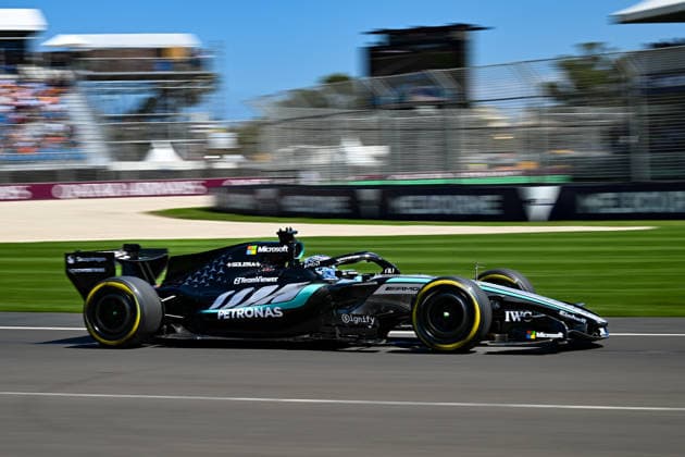 Formula One GP Melbourne Australia. Friday, March 06, 2026 George Russell 63, Mercedes-AMG Petronas F1 Team; Formula One GP Melbourne Australia. Friday, March 06, 2026 Copyright: xBEAUTIFULxSPORTS Erlhofx