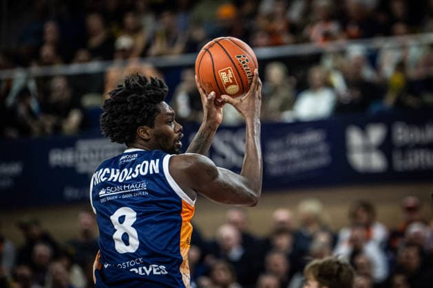 Rostock, Deutschland 06. März 2026: 1.BBL 2025 2026 Rostock Seawolves gegen VET-CONCEPT Gladiators Trier Im Bild: Kassim Nicholson (Rostock Seawolves) Copyright: xFotostandx xVoelkerx
