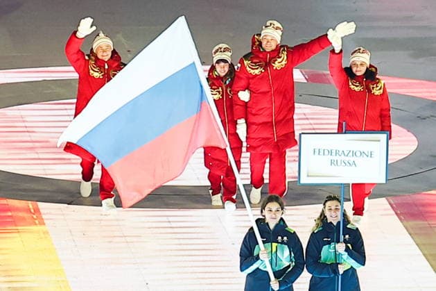 ITALY, VERONA - MARCH 6, 2026: Russia s national team, Nationalteam during the opening ceremony of 2026 Paralympic Winter games, Winterspiele,Spiele, Summer games at the Verona Arena. Mikhail Tereshchenko TASS  89668562