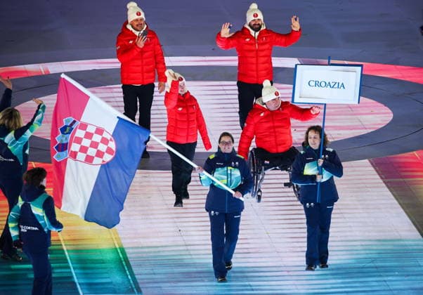ITALY, VERONA - MARCH 6, 2026: Croatia s national team, Nationalteam during the opening ceremony of 2026 Paralympic Winter games, Winterspiele,Spiele, Summer games at the Verona Arena 2026 Paralympic Winter Games: Opening Ceremony  - ZUMAt113 20260306_zaa_t113_468 Copyright: xMikhailxTereshchenkox