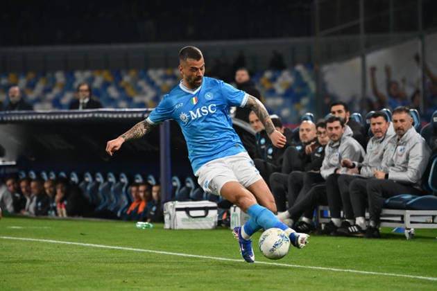 March 6, 2026, Napoli, Campania, ITALIA: Leonardo Spinazzola of SSC Napoli During the 2025 26 Italian Serie A football match between SSC Napoli and FC Torino on March 6, 2026, at the Diego Armando Maradona Stadium in Naples...Pictured: Serie A Football Match - 2025 26 Napoli Vs Torino  - ZUMAs236 20260306_aap_s236_026 Copyright: xFabioxSassox