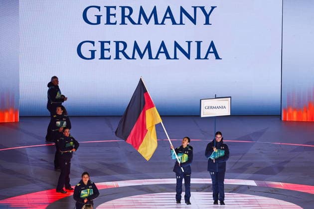 ITALY, VERONA - MARCH 6, 2026: Germany s national team, Nationalteam during the opening ceremony of 2026 Paralympic Winter games, Winterspiele,Spiele, Summer games at the Verona Arena. Mikhail Tereshchenko TASS  89668013