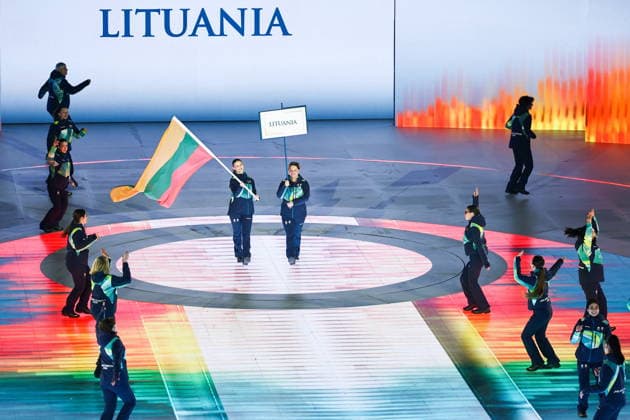 ITALY, VERONA - MARCH 6, 2026: Lithuania s national team, Nationalteam during the opening ceremony of 2026 Paralympic Winter games, Winterspiele,Spiele, Summer games at the Verona Arena 2026 Paralympic Winter Games: Opening Ceremony  - ZUMAt113 20260306_zaa_t113_479 Copyright: xMikhailxTereshchenkox