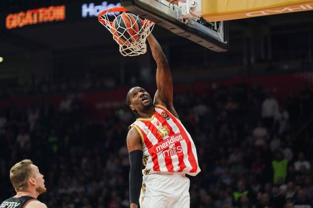 March 6, 2026, Belgrade, Vojvodina province, Serbia: 202636, Belgrade, Serbia - IZUNDU EBUKA in action during the Turkish Airlines EuroLeague Regular Season basketball match between Crvena Zvezda Meridianbet and FC Bayern Munich at the Belgrade arena. Basketball 2026: EuroLeague: Crvena Zvezda Meridianbet 80:85 FC Bayern Munich  - ZUMAd223 20260306_zip_d223_014 Copyright: xMarkoxDimicx