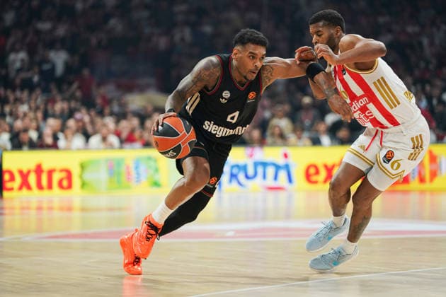 March 6, 2026, Belgrade, Vojvodina province, Serbia: 202636, Belgrade, Serbia - RATHAN-MAYES XAVIER in action during the Turkish Airlines EuroLeague Regular Season basketball match between Crvena Zvezda Meridianbet and FC Bayern Munich at the Belgrade arena. Belgrade Serbia - ZUMAd223 20260306_zip_d223_028 Copyright: xMarkoxDimicx