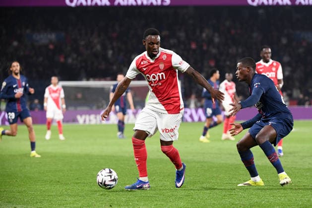 Paris Saint-Germain FC v AS Monaco FC - Ligue 1 McDonald s 2025 2026 25 Nuno MENDES (psg) - 09 Folarin BALOGUN (asm) during the Ligue 1 McDonald s match between Paris and Monaco FC at Parc des Princes on March 6, 2026 in Paris, France. Paris France  Copyright: xFEPx 776348316