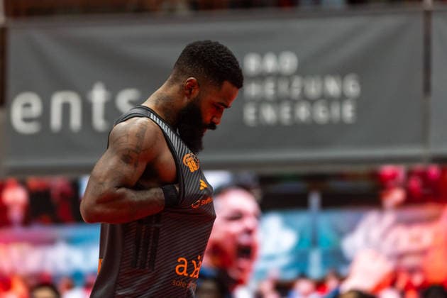 GER, easy-Credit Basketball-Bundesliga, Fitness First Würzburg Baskets - Niners Chemnitz. 06.03.2026, tectake ARENA Würzburg, Würzburg, GER, easy-Credit Basketball-Bundesliga, Fitness First Würzburg Baskets - Niners Chemnitz. Corey Davis Jr. (Niners Chemnitz, 5) Foto Alexander Trienitz Würzburg tectake ARENA Würzburg Bayern Deutschland