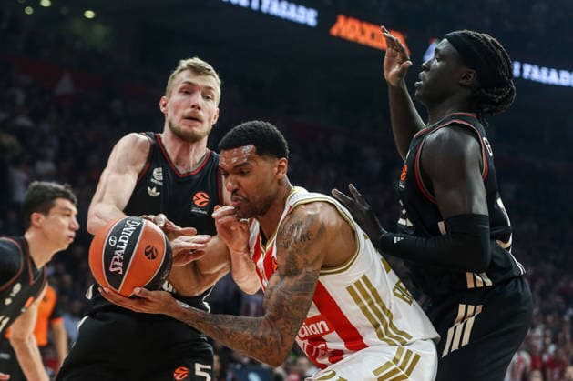 Crvena Zvezda Meridianbet v FC Bayern Munich - Euroleague BELGRADE, SERBIA - MARCH 06: Players in action during the EuroLeague Regular Season Round 30 match between Crvena Zvezda Meridianbet Belgrade and FC Bayern Munich at Belgrade Arena on March 06, 2026 in Belgrade, Serbia. Filip Stevanovic Anadolu Belgrade Serbia. Editorial use only. Please get in touch for any other usage.  Copyright: x2026xAnadoluxFilipxStevanovicx