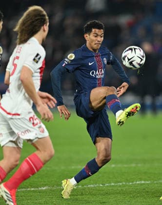 PSG vs AS Monaco: French Ligue 1 PARIS, FRANCE - MARCH 06: Senny Mayulu of Paris Saint - Germain in action during the French Ligue 1 (L1) soccer match between Paris Saint-Germain (PSG) and AS Monaco at Parc des Princes stadium in Paris, France on March 06, 2026. Mustafa Yalçin Anadolu Paris France. Editorial use only. Please get in touch for any other usage.  Copyright: x2026xAnadoluxMustafaxYalcÄ±nx