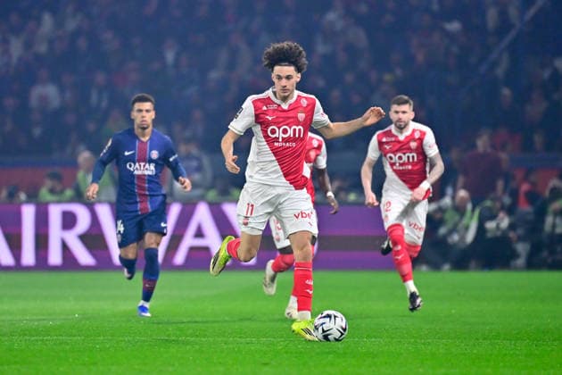FOOTBALL : PSG vs Monaco - Ligue 1 - 06 03 2026 Maghnes Akliouche of Monaco during the Ligue 1 match between Paris Saint Germain and AS Monaco at Parc des Princes on March 06, 2026 in Paris, France. ( Photo by Federico Pestellini PsnewZ ) - ParisFrance  Copyright: xFedericoxPestelinix