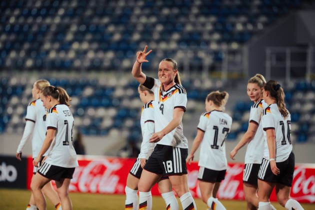 06.03.26, Women, Football, U23 Friendly Match, Germany - Belgium Luca Birkholz ( 18 - Germany U23) goal celebration for the 4:2 Bochum Lohrheidestadion - Wattenscheid NRW Deutschland