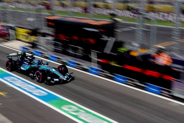 MELBOURNE - Formula 1 driver George Russell of Mercedes AMG-Petronas Formula One Team during the Formula 1 Melbourne free practice and qualifying session at Albert Park on March 7, 2025 in Melbourne, Australia. (Photo by DeFodi Images) -