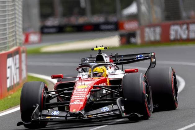 MELBOURNE - Lewis Hamilton (Ferrari) in action during the third free practice session at the Albert Park Circuit in the lead-up to the Australian Grand Prix. SANDER KONING ANP xVIxANPxSportx xxANPxIVx 552637720 originalFilename: 552637720.jpg