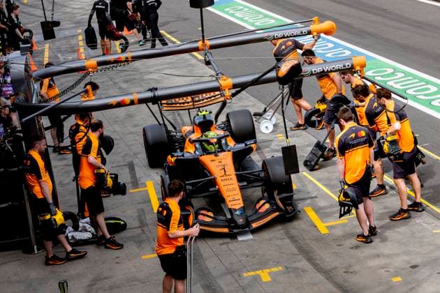MELBOURNE - Formula 1 driver Lando Norris of the McLaren Mastercard Formula 1 Team during the Formula 1 Melbourne free practice and qualifying session at Albert Park on March 7, 2025 in Melbourne, Australia. (Photo by DeFodi Images) -