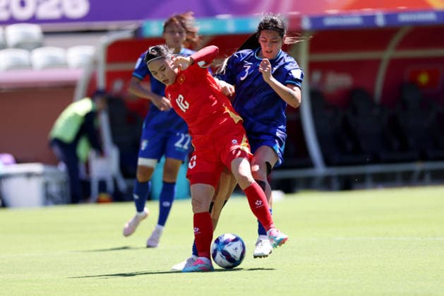 SOCCER ASIAN CUP TAIWAN VIETNAM, Vietnam™s Pham Hai Yen and Chinese Taipei™s Su Sin-yun during the AFC Women™s Asian Cup Group C match between Taiwan and Vietnam at HBF Park in Perth, Saturday, March 7, 2026. ( NO ARCHIVING, EDITORIAL USE ONLY PERTH WESTERN AUSTRALIA AUSTRALIA  Copyright: xCOLINxMURTYx 20260307182187811730