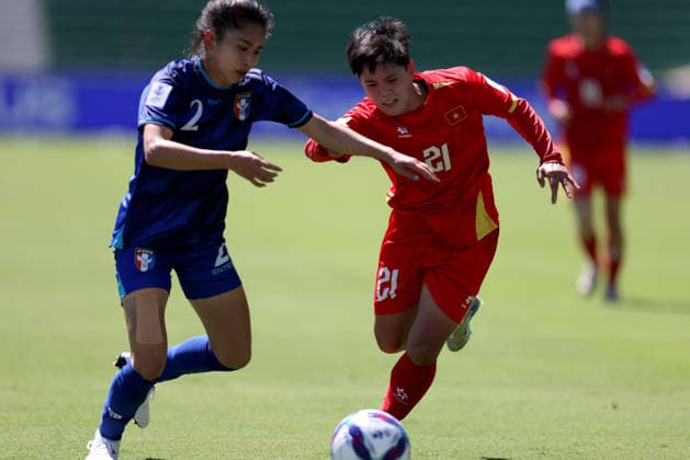SOCCER ASIAN CUP TAIWAN VIETNAM, Chinese Taipei™s Chang Chi-Ian and Vietnam™s Ngan Thi Van Su during the AFC Women™s Asian Cup Group C match between Taiwan and Vietnam at HBF Park in Perth, Saturday, March 7, 2026. ( NO ARCHIVING, EDITORIAL USE ONLY PERTH WESTERN AUSTRALIA AUSTRALIA  Copyright: xCOLINxMURTYx 20260307178088790417