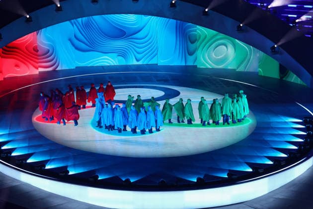 March 6, 2026, Verona, Veneto, Italy: Performers form the AGITOS during the Opening Ceremony of the Milano Cortina 2026 Winter Paralympic Games at the Arena di Verona. Verona Italy - ZUMAc179 20260306_zep_c179_052 Copyright: xMickaelxChavetx