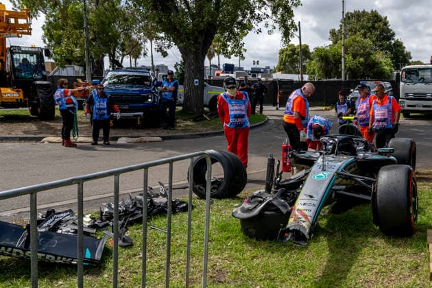 MELBOURNE, AUSTRALIA: Andrea Kimi Antonelli, racing for the Mercedes team during the 2026 Formula 1 Australian Grand Prix at the Albert Park Circuit in Melbourne, Australia