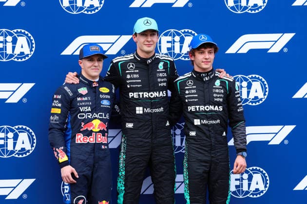 F1 Grand Prix Australia 2026 No.6 Isack Hadjar (FRA), Red Bull Racing, Ford No.63 George Russel (GBR), Mercedes-AMG PETRONAS Formula One Team, Mercedes-AMG F1 W17 Performance No.12 Andrea Kimi Antonelli (ITA), Mercedes-AMG PETRONAS Formula One Team, Mercedes-AMG F1 W17 Performance