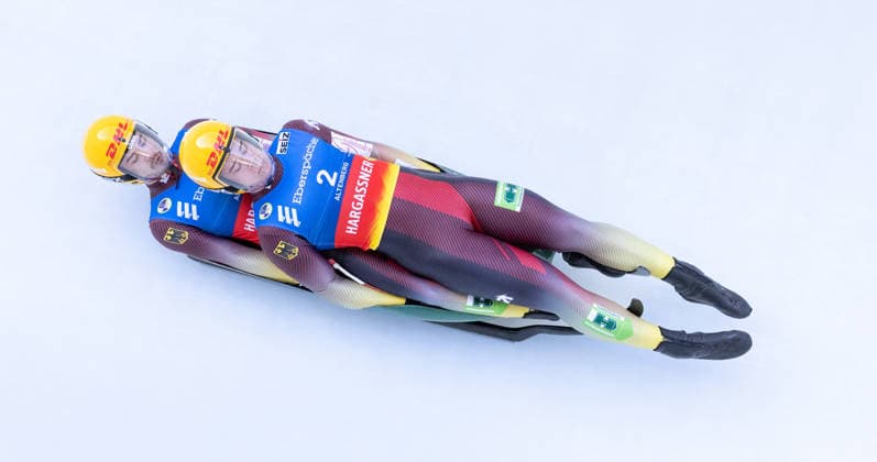 picture: Louis Grünbeck, Maximilian Kührt (GER) 07.03.2026 luge 9. FIL Eberspächer Luge World Cup, SachsenEnergie Ice Track Altenberg, Sachsen, Germany (GER) Men™s Doubles photographer: FIL Michael Kristen *** picture Louis Grünbeck, Maximilian Kührt GER 07 03 2026 luge 9 FIL Eberspächer Luge World Cup, SachsenEnergie Ice Track Altenberg, Sachsen, Germany GER Men™s Doubles photographer FIL Michael Kristen
