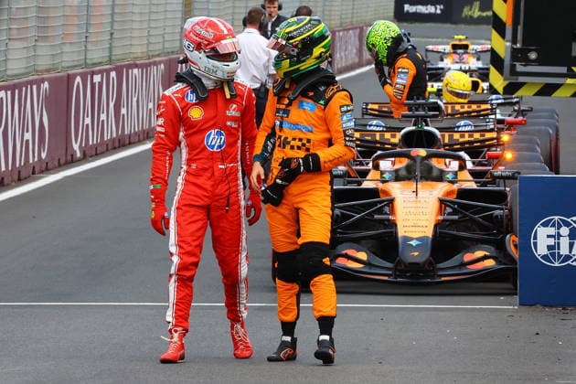 FORMULA 1 QATAR AIRWAYS AUSTRALIAN GRAND PRIX 2026 07.03.2026, Albert Park Circuit, Melbourne, FORMULA 1 QATAR AIRWAYS AUSTRALIAN GRAND PRIX 2026 ,im Bild Charles Leclerc (MCO), Scuderia Ferrari HP, Oscar Piastri (AUS), McLaren Mastercard F1 Team