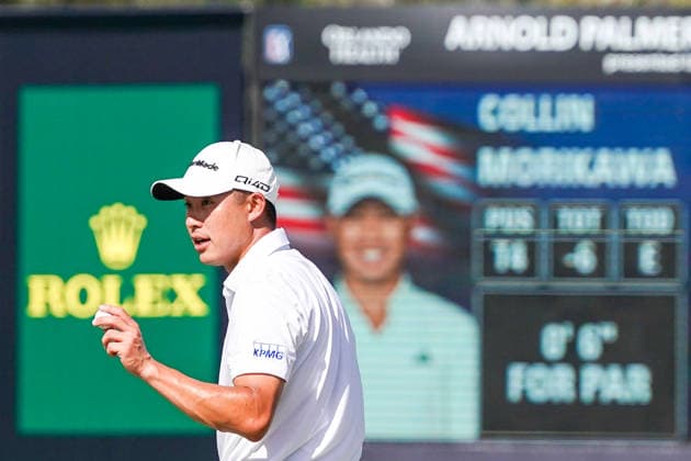 March 6, 2026, Orlando, Florida, USA: Collin Morikawa waves to the gallery after putting the 9th green during the second round of the Arnold Palmer Invitational Pro-Am presented by Mastercard at Bay Hill Club & Lodge. PGA, Golf Herren 2026: Arnold Palmer Invitational - Round 2  - ZUMAw109 20260306_fap_w109_034 Copyright: xDebbyxWongx