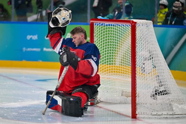 The goalkeeper of Team Czechia during the Paralympic Games Milano-Cortina 2026, Ice hockey, Eishockey match between Czechia vs Japan on March 6, 2026 at Arena di Verona in Verona, Italyr during Paralympic Winter games, Winterspiele,Spiele, Summer games MILANO-CORTINA 2026 - Para ice hockey - Czechia vs Japan, Olympic Winter Games Milano-Cortina 2026 in Milano, Italy, March 07 2026  Copyright: xAlessioxMarini IPAxSportx xipa-agency.netx xx IPA_72495925 IPA_Agency_IPA72495925