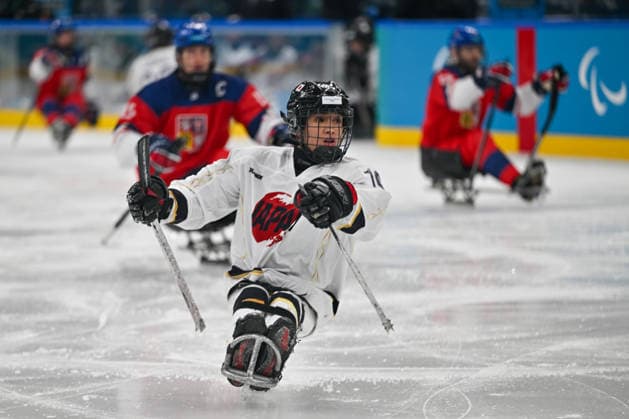 Team Japan in action during the Paralympic Games Milano-Cortina 2026, Ice hockey, Eishockey match between Czechia vs Japan on March 6, 2026 at Arena di Verona in Verona, Italyr during Paralympic Winter games, Winterspiele,Spiele, Summer games MILANO-CORTINA 2026 - Para ice hockey - Czechia vs Japan, Olympic Winter Games Milano-Cortina 2026 in Milano, Italy, March 07 2026  Copyright: xAlessioxMarini IPAxSportx xipa-agency.netx xx IPA_72495926 IPA_Agency_IPA72495926
