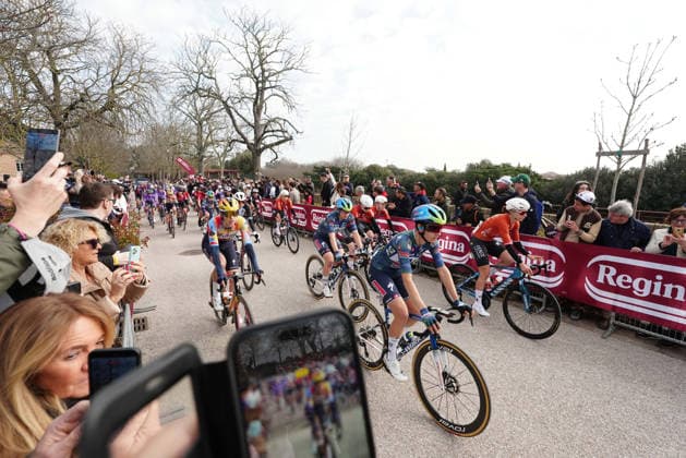 Cyclist at the start of the race during the Strade Bianche Woman Elite (White Roads) a 133 km one day race from and to Siena (Tuscany), Italy - Saturday March 7, 2025 - - cycling  Copyright: xMassimoxPaolone LaPressex
