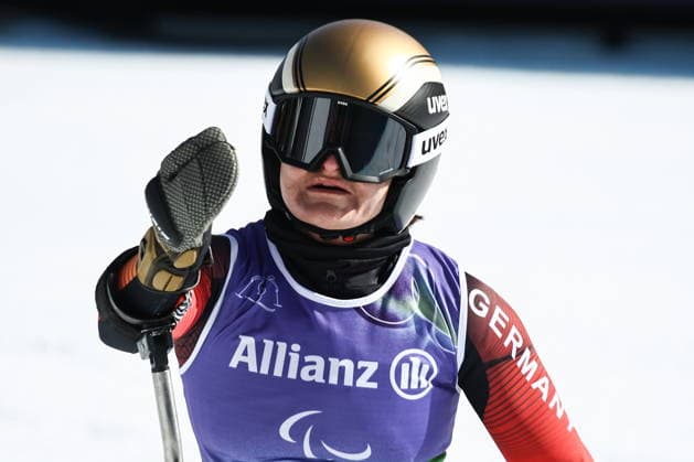 ITALY, VENETO - MARCH 7, 2026: Anna-Lena Forster of Germany competes in the women s downhill sit-skiing event during the 2026 Winter Paralympic Games on the Olympia delle Tofane of the Tofane Alpine Skiing Centre in Cortina d Ampezzo, Province of Belluno. Mikhail Tereshchenko TASS  89689621