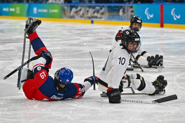 GIOCHI OLIMPICI - Olimpiadi Invernali Milano-Cortina 2026 - Paralympic Winter games, Winterspiele,Spiele, Summer games MILANO-CORTINA 2026 - Para Ice hockey, Eishockey - Czechia vs Japan Team Czechia and Team Japan in action during the Paralympic Games Milano-Cortina 2026, Ice Hockey match between Czechia vs Japan on March 6, 2026 at Arena di Verona in Verona, Italy during Paralympic WINTER GAMES MILANO-CORTINA 2026 - Para ice hockey - Czechia vs Japan, Olympic Winter Games Milano-Cortina 2026 in Milano, Italy, March 07 2026 Cortina D Ampezzo Italy  Copyright: xIPAxSport ABACAx